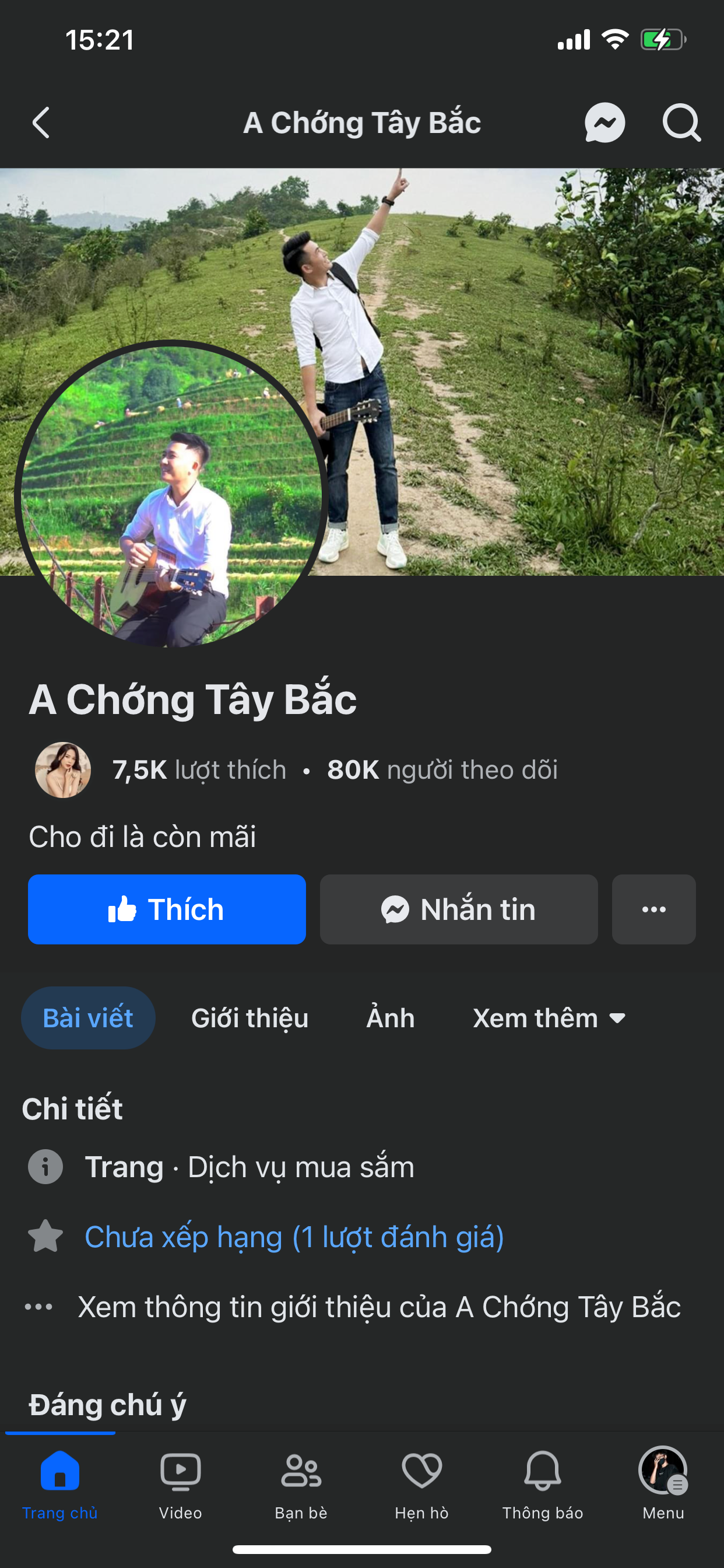 A Chong Tây Bắc FB