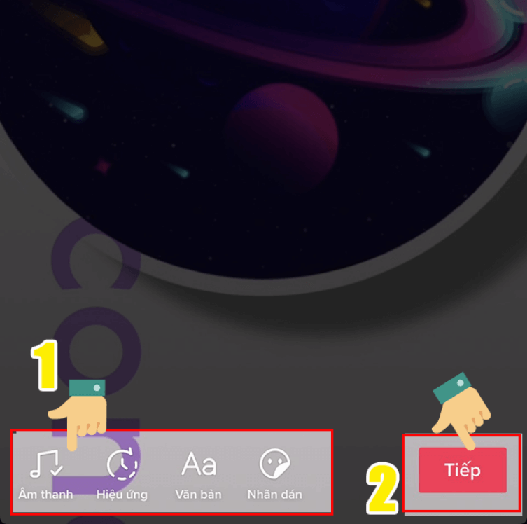 Lựa chọn âm thanh để làm video tiktok bằng hình ảnh 