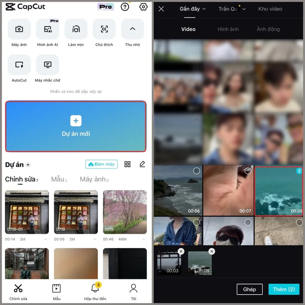 dựng video bằng capcut